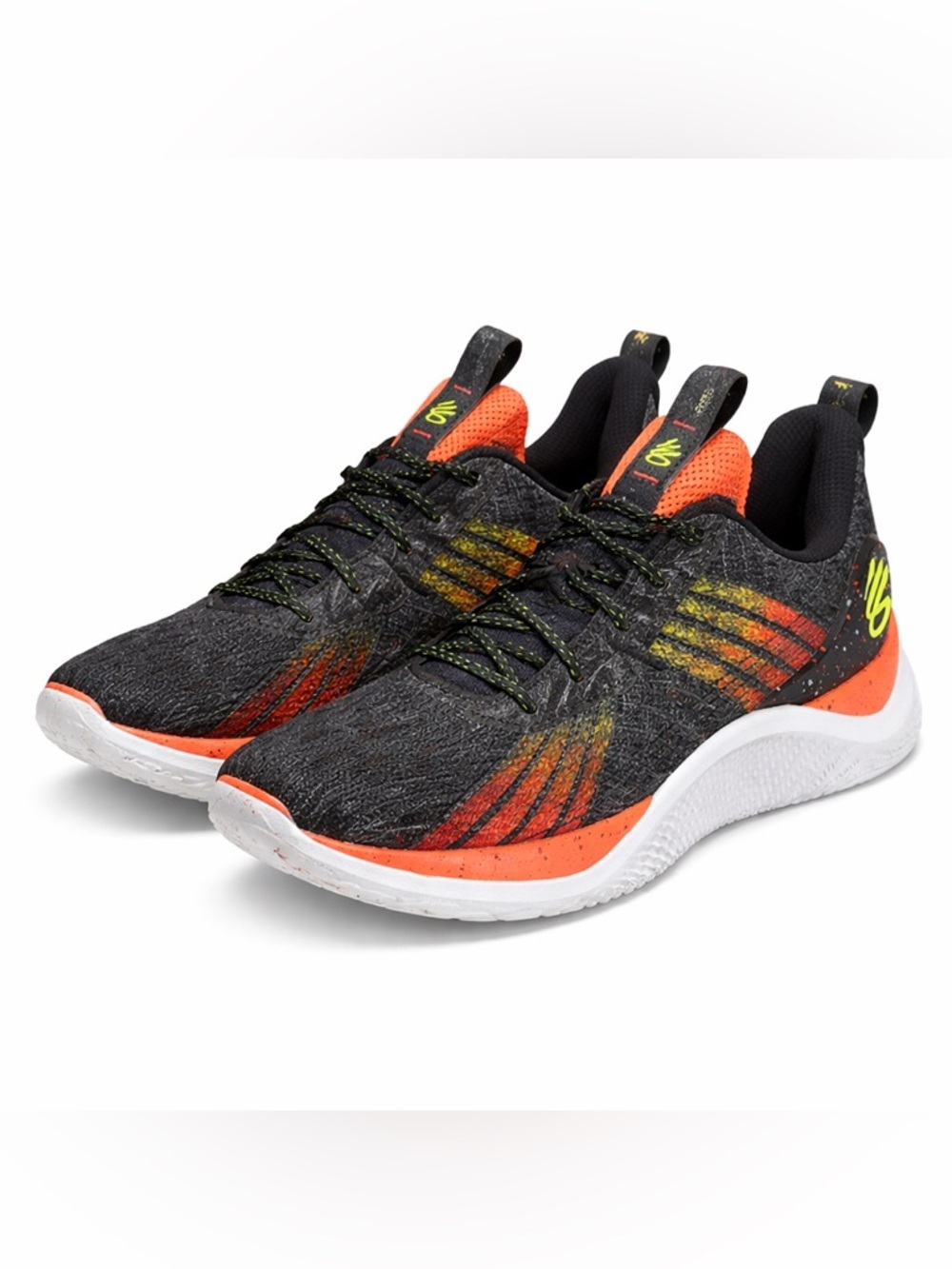 Under Armour Curry Flow Basketball Shoes Black Neon Streetwear Sz 11